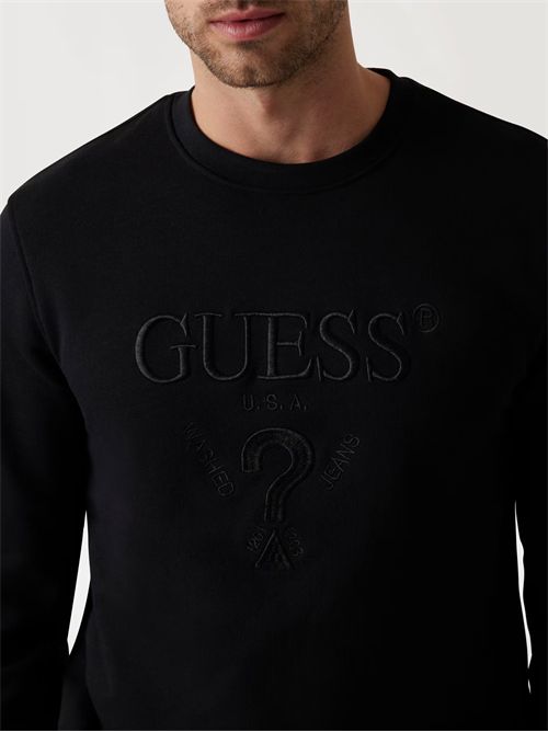 Felpa logo frontale GUESS | M5RQ08KCN01/JBLK